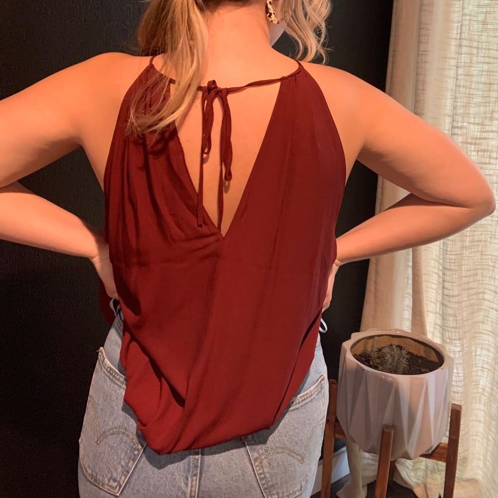 Maroon Flowy Top